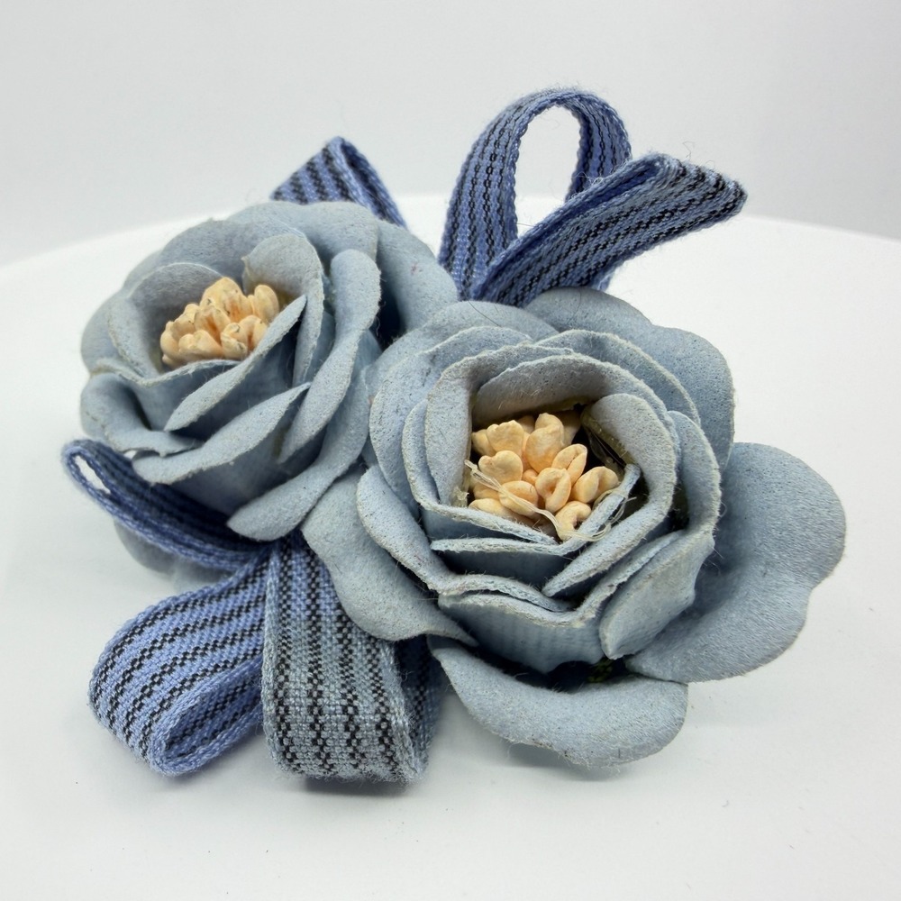 Dual Blue Flower Hair Clip - Cottagecore Floral Accessory Gift Idea